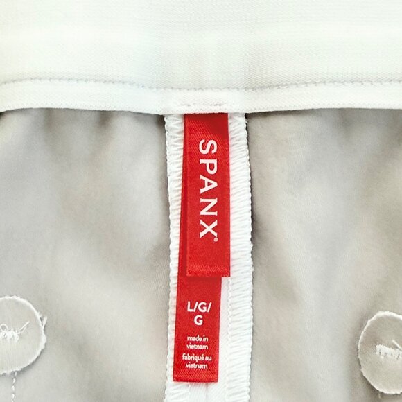 Spanx Women's Pull-on Stretch Boot Cut Back Mid Rise White Cropped Pants Size L - Picture 5 of 10